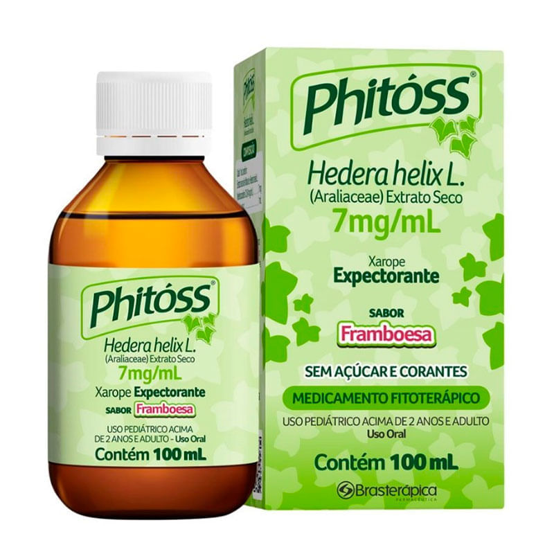 Phitóss Xarope Adulto e Pediátrico Sabor Framboesa 100ml