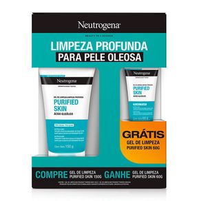 Kit Gel de Limpeza Facial Profunda Neutrogena Purified Skin 150g + Gel de Limpeza Facial Purified Skin 60g