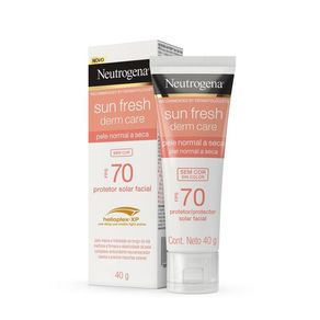 Protetor Solar Facial Neutrogena Sun Fresh Derm Care sem Cor Pele Normal a Seca FPS70 40g
