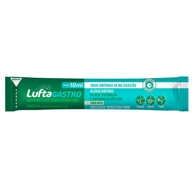 LuftaGastroPro Suspenção Oral Sabor Menta Sachê Líquido 10ml
