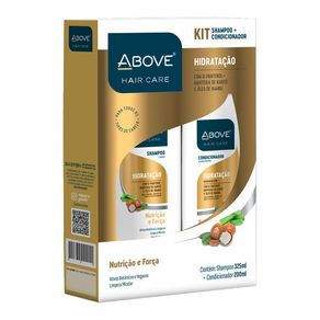 Kit Shampoo Hidratação Above Hair Care Nutrição e Força 325ml + Condicionador Hidratação Above Hair Care Nutrição e Força 200ml