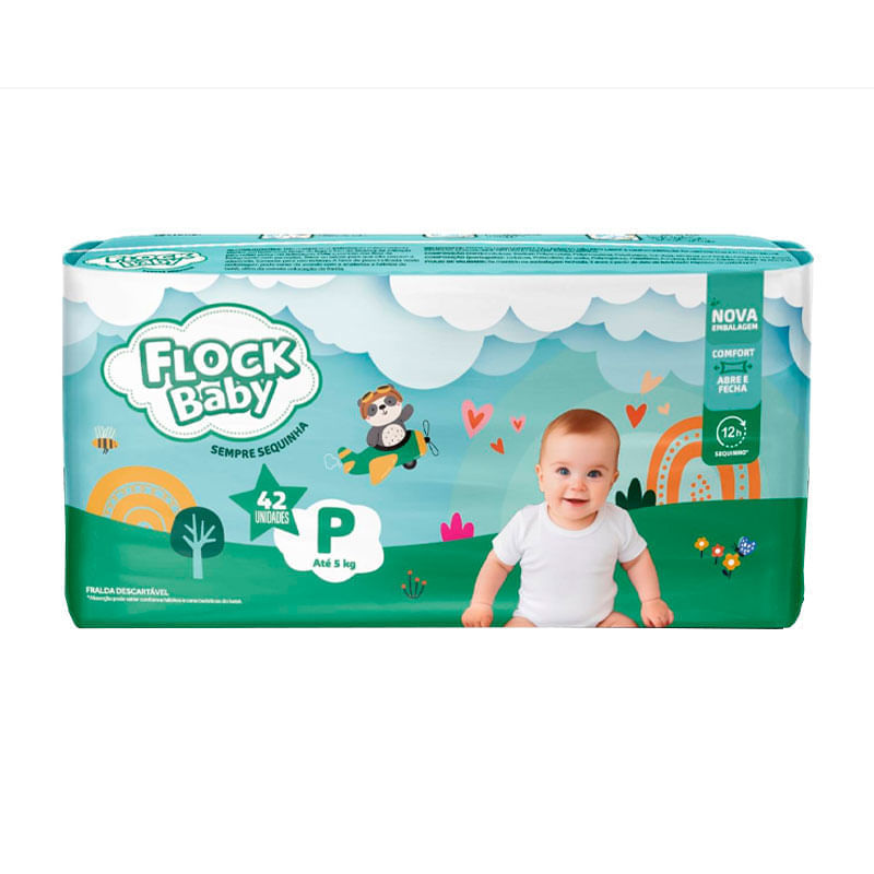 Fralda Flock Baby Sempre Sequinha P Mega 42 Unidades