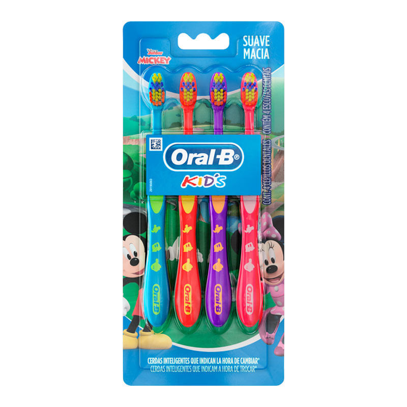 Kit Escova Dental Oral-B Kids Mickey 4 Unidades
