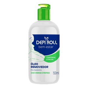 Óleo Removedor Pós-Depilatório Corporal e Facial Depi Roll Bem-Estar Chá Verde e Pepino 150ml