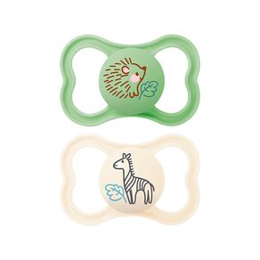 Chupeta Mam Air 16+ Meses Cor Verde e Nude 2 Unidades