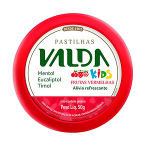 Pastilhas Valda Kids Sabor Frutas Vermelhas 50g