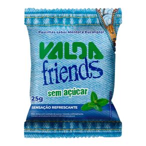 Pastilhas Valda Friends Sem Açúcar Sabor Mentol e Eucaliptol 25g