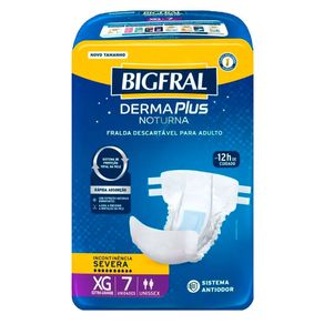 Fralda Descartável Bigfral Derma Plus Noturna XG 7 Unidades