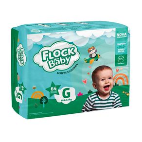 Fralda Flock Baby Sempre Sequinha G Hiper 64 Unidades