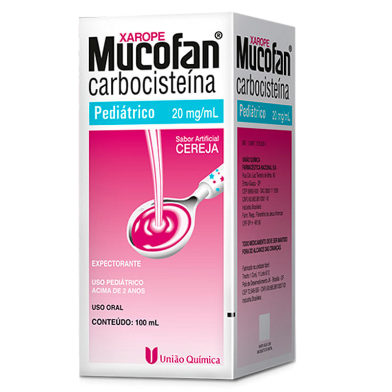 Mucofan Xarope Pediátrico 20mg/ml Sabor Cereja Uso Oral 100ml + Copo Dosador