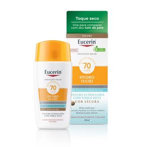 Protetor Solar Facial Eucerin Sun Hydro Fluid FPS70 Cor Escura 50ml