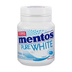 Goma de Mascar Mentos Pure White Sabor Mint 56g