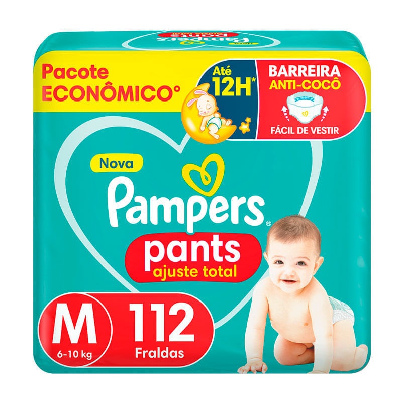 Fralda Pampers Pants Ajuste Total Max M 112 Unidades