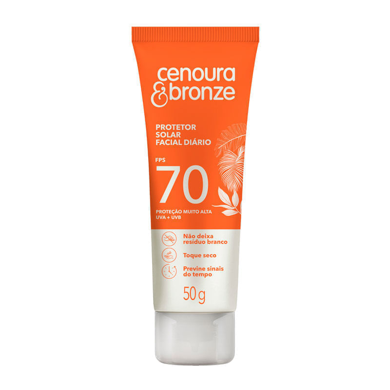 Protetor Solar Facial Cenoura & Bronze FPS70 50g
