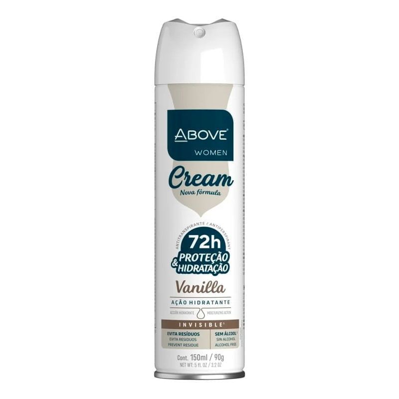 Desodorante Antitranspirante Aerossol Above Women Cream Vanilla 150ml