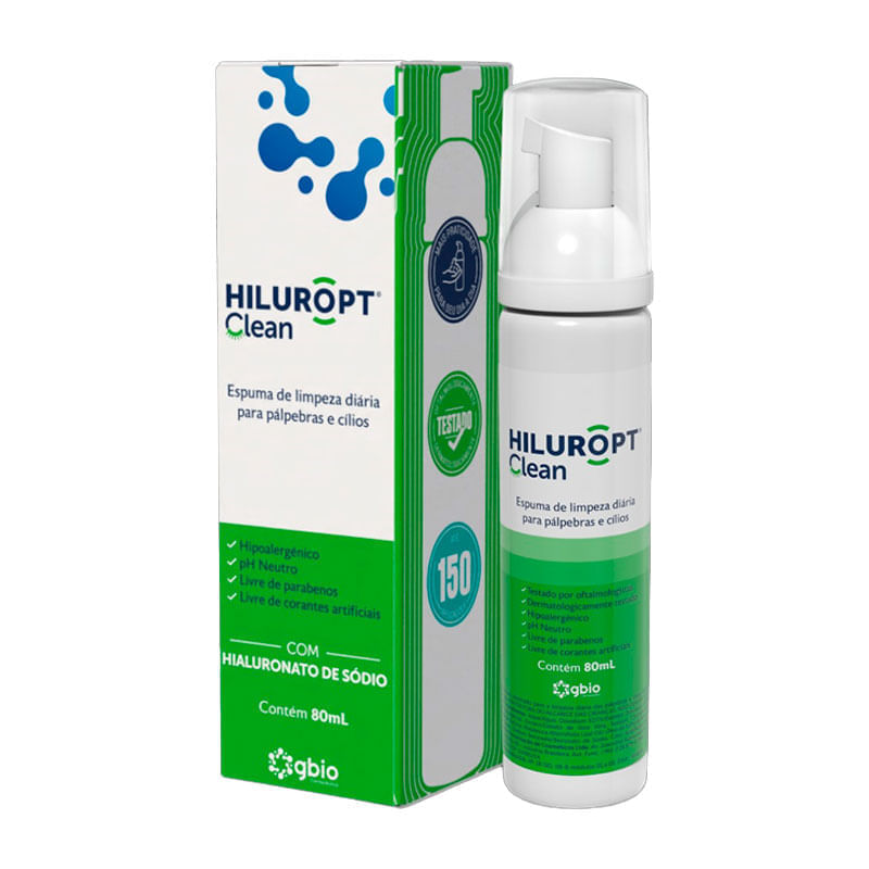 Espuma de Limpeza Diária para Pálpebras e Cílios Hiluropt Clean 80ml