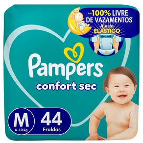 Fraldas Pampers Confort Sec M 44 Unidades