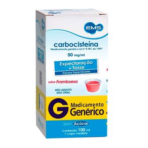 Carbocisteína 50mg/ml EMS Xarope Adulto Sabor Framboesa 100ml + Copo Medida