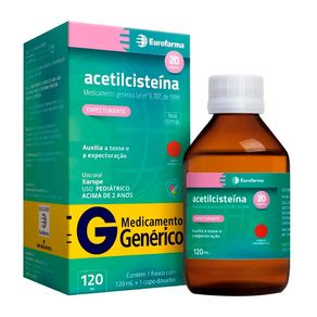 Acetilcisteína 20mg/ml Eurofarma Xarope Pediátrico Sabor Framboesa 120ml + Copo-Medida