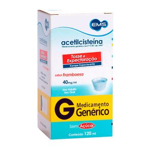 Acetilcisteína 40mg/ml EMS Xarope Adulto Sabor Framboesa 120ml + Copo Dosador