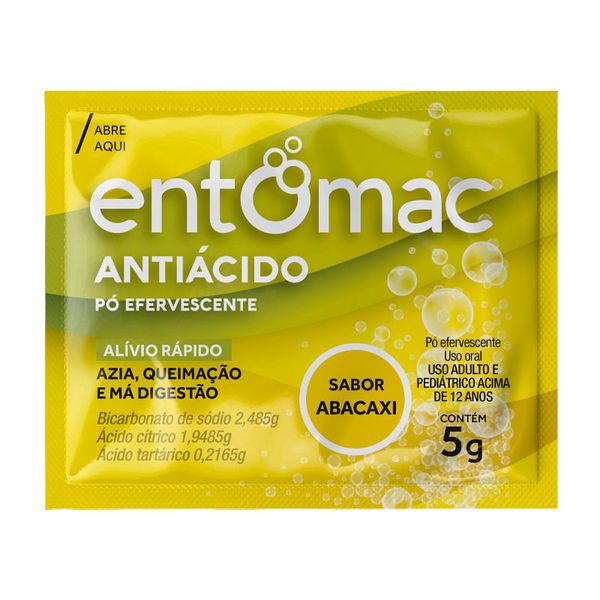 Antiácido Entomac Pó Efervescente Sabor Abacaxi 5g