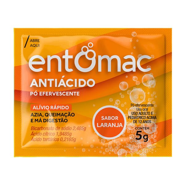 Antiácido Entomac Pó Efervescente Sabor Laranja 5g