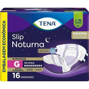 Fralda Geriátrica Tena Slip Noturna G Embalagem Econômica 16 Unidades