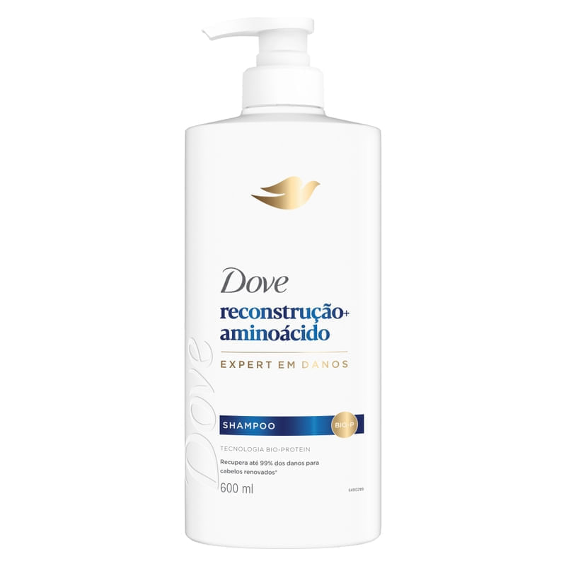 Shampoo Dove Reconstrução+ Aminoácido Expert em Danos 600ml