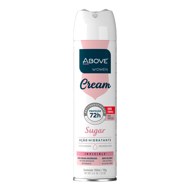 Desodorante Antitranspirante Aerossol Above Cream Women Sugar 72h 150ml