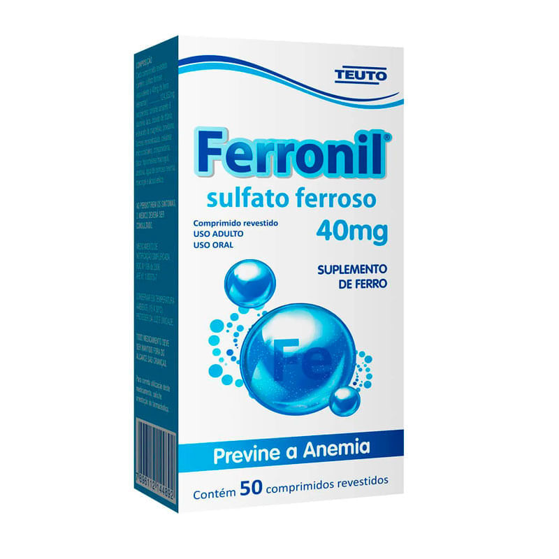Ferronil 40mg 50 Comprimidos Revestidos