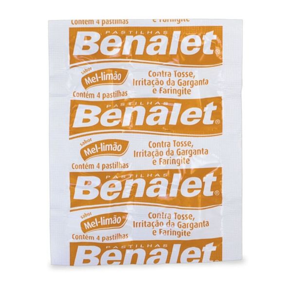 Pastilhas para Garganta Benalet Sabor Mel e Limão 4 Unidades