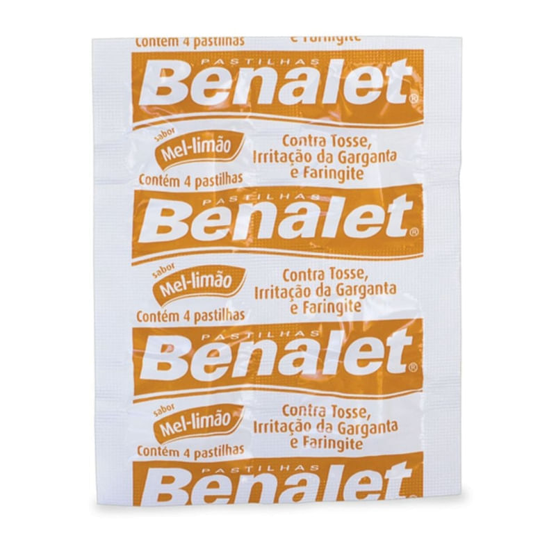 Pastilhas para Garganta Benalet Sabor Mel e Limão 4 Unidades