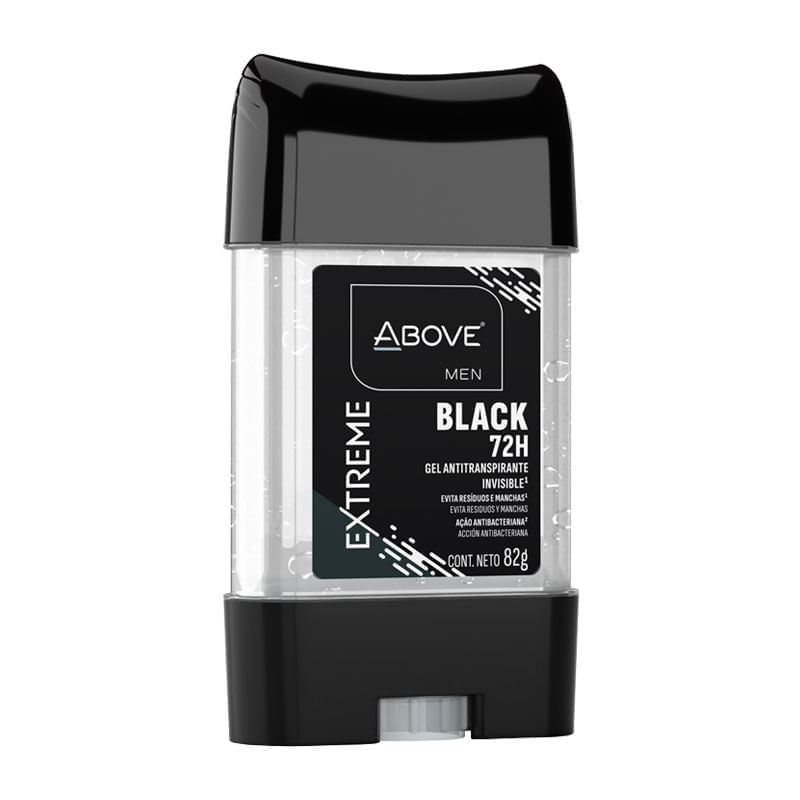 Desodorante Antitranspirante Stick em Gel Above Men Extreme Black 72h 82g