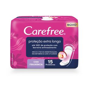 Protetor Diário Carefree Extra Longo Com Fragrância 15 Unidades