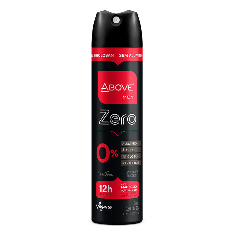 Desodorante Antitranspirante Aerossol Above Men Zero 12h 150ml