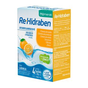 Suplemento Alimentar Re-Hidraben Sabor Laranja 4 Sachês