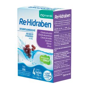 Suplemento Alimentar Re-Hidraben Sabor Uva 4 Sachês