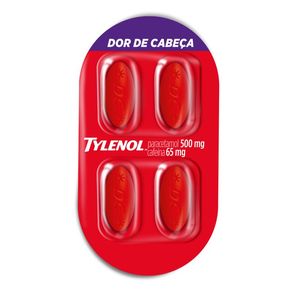 Tylenol DC Múltiplas Dores Paracetamol 1g + Cafeína 130mg 4 Comprimidos Revestidos