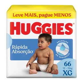 Fralda Huggies Rápida Absorção XG Embalagem Econômica 66 Unidades