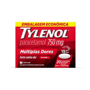 Tylenol Múltiplas Dores 750mg 20 Comprimidos Revestidos