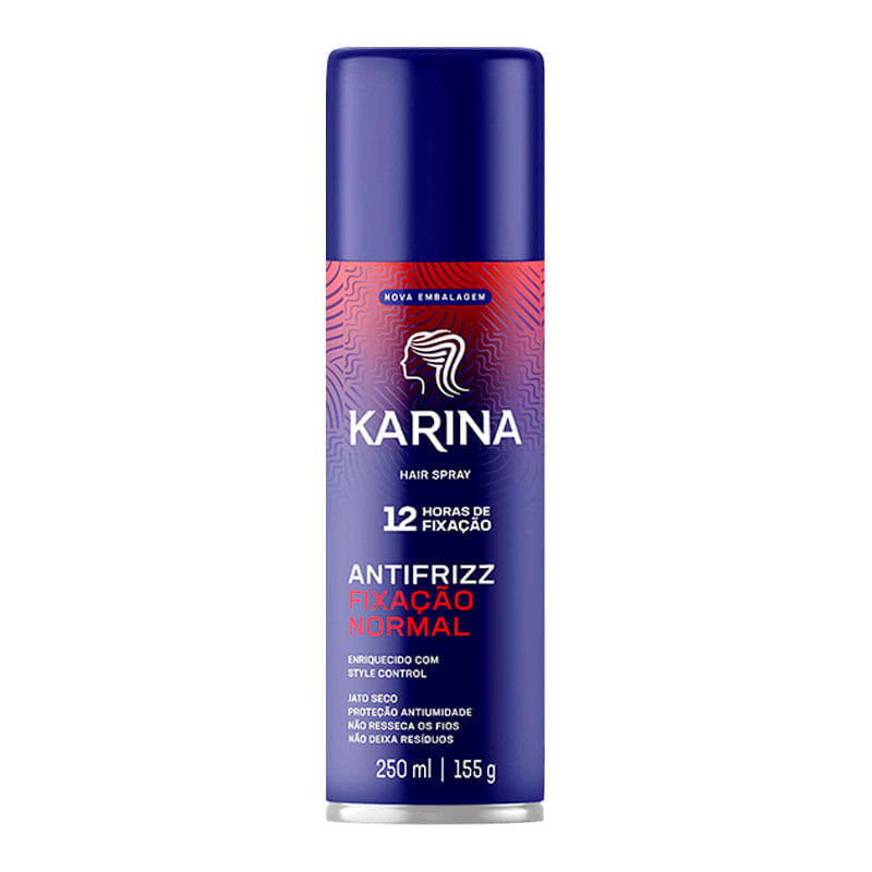 Hair Spray Fixador Antifrizz Karina Fixação Normal 250ml