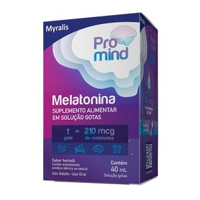 Suplemento Alimentar Promind Melatonina Solução Gotas Sabor Hortelã 40ml