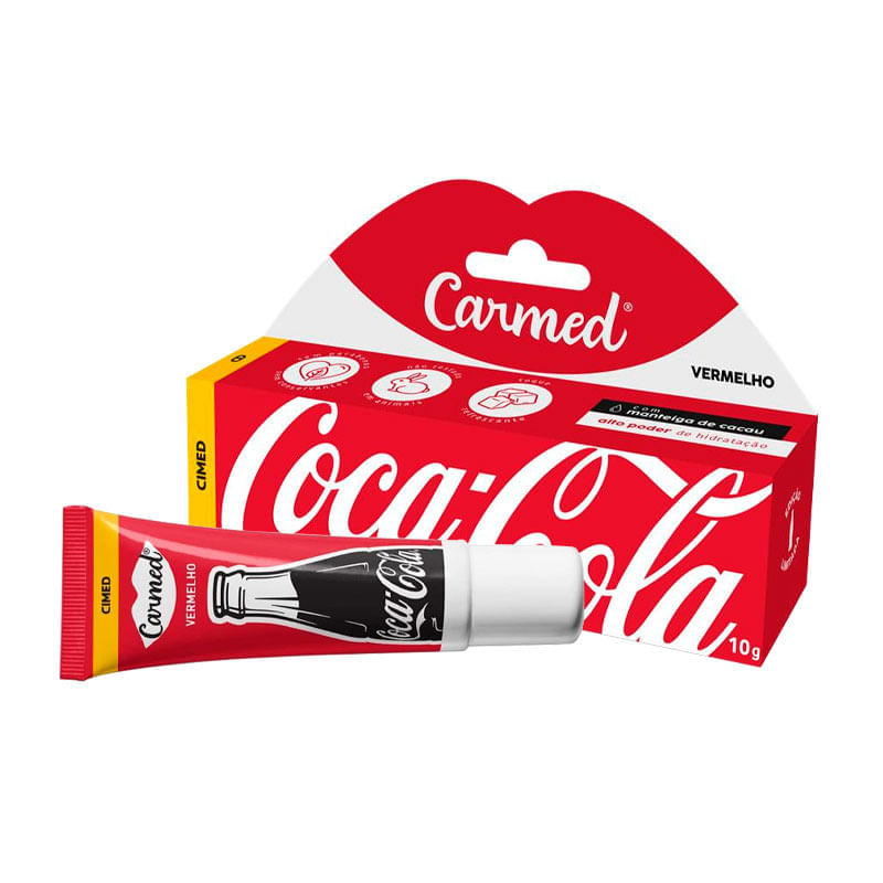 Hidratante Labial Carmed Coca-Cola Vermelho 10g