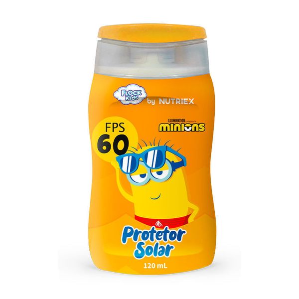 Protetor Solar Corporal Infantil Flock Kids Nutriex Minions FPS60 120ml