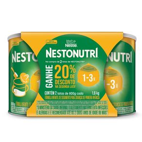 Kit Fórmula Infantil Nestonutri 1 a 3 Anos 2 Unidades 800g 1,6kg