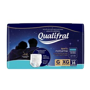 Roupa Íntima Descartável Qualifral Pants Noturna G/XG 16 Unidades