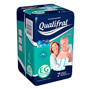 Fraldas Descartáveis Geriátrica Qualifral EG 7 Unidades