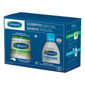 Kit Creme Hidratante Cetaphil Pele Seca e Sensível 453g + Loção de Limpeza Cetaphil Pele Seca e Sensível 120ml