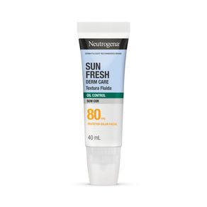 Protetor Solar Facial Neutrogena Sun Fresh Derm Care Oil Control Textura Fluida FPS80 Sem Cor 40ml