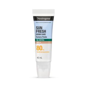 Protetor Solar Facial Neutrogena Sun Fresh Derm Care Oil Control Textura Fluida FPS80 Cor 2.0 40ml